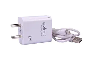 Evlon ETC-005 18W Fast Charger with USB Cable – 3A Mobile Charging Adapter
