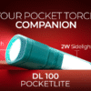 Pocketlite DL100, Rechargeable 1W LED Torch Cum Emergency 2W Sidelight, Type-B/Micro-USB Fast Charging, Overcharge & Deep Discharge Protection, Powered by Li-Ion Battery